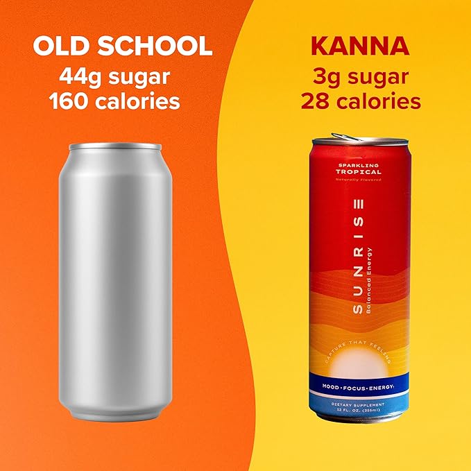 Kanna Extract Sparkling Drink with L-Theanine, 100 mg Organic Caffeine, 12 fl oz (355 ml), 4-Pack