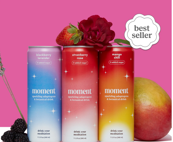 Moment Botanical Soda, L-Theanine + Ashwagandha, 12-Pack, 340ml Cans, Zero Caffeine