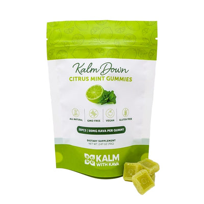 Kava Gummies, Citrus Mint, 50 mg per gummy (20 pieces)