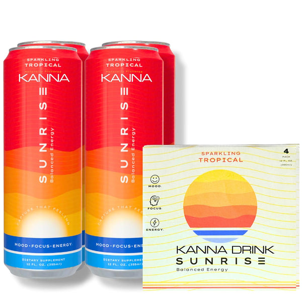 Kanna Extract Sparkling Drink with L-Theanine, 100 mg Organic Caffeine, 12 fl oz (355 ml), 4-Pack