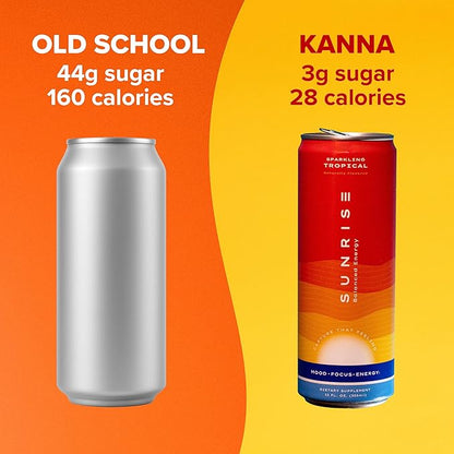 Kanna Extract Sparkling Drink with L-Theanine, 100 mg Organic Caffeine, 12 fl oz (355 ml), 4-Pack