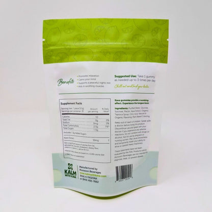 Kava Gummies, Citrus Mint, 50 mg per gummy (20 pieces)